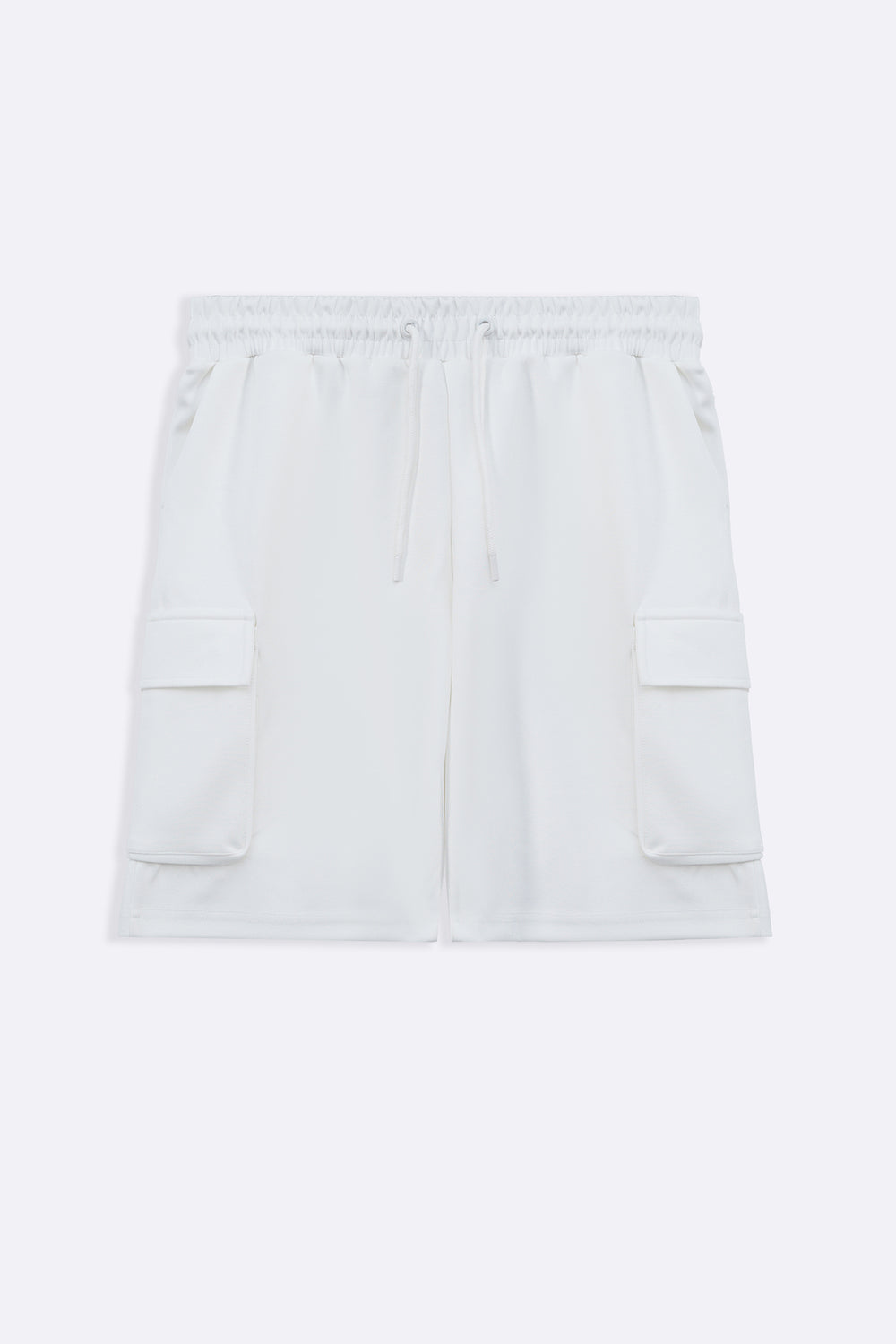 WHITE NEOPRENE CARGO SHORTS