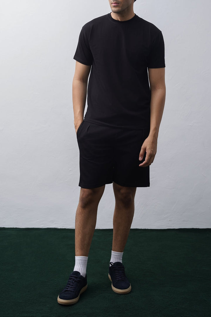 BLACK NEOPRENE CLASSIC SHORTS
