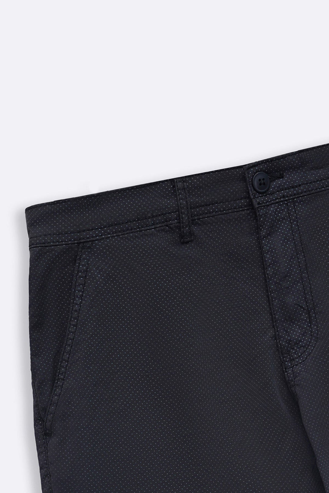 BLACK PRINTED CHINO SHORTS