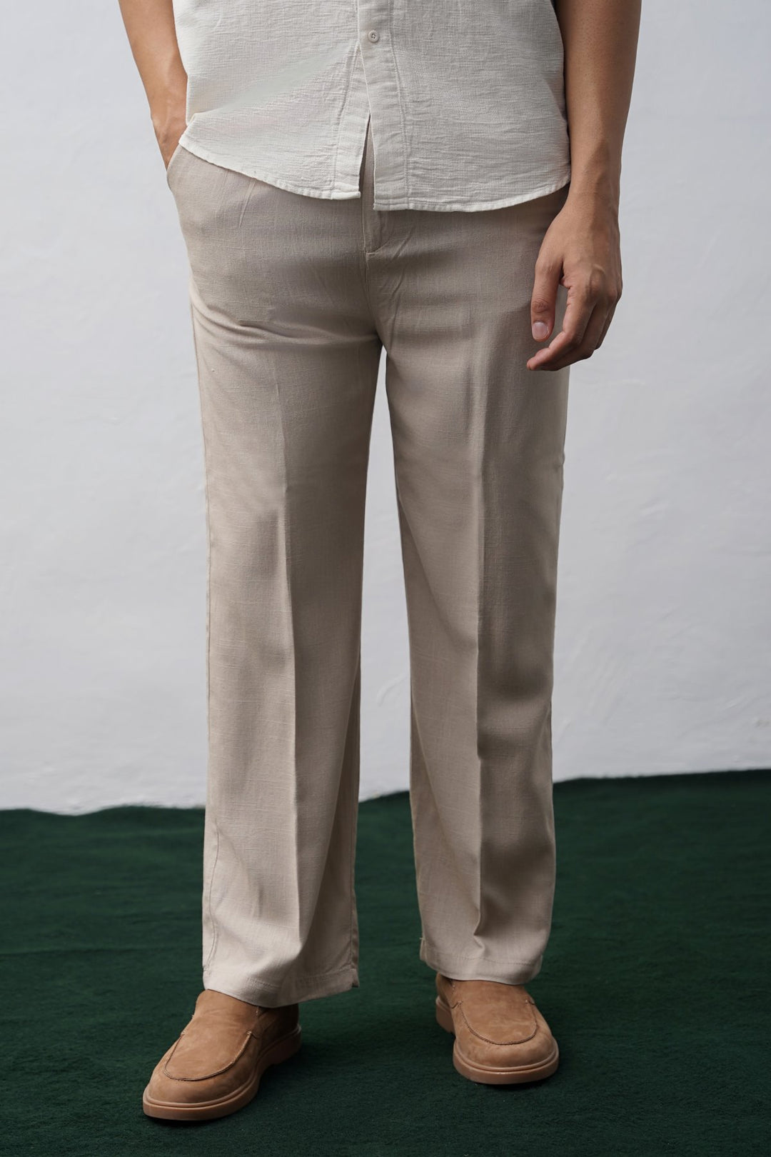 BEIGE RELAXED TROUSERS