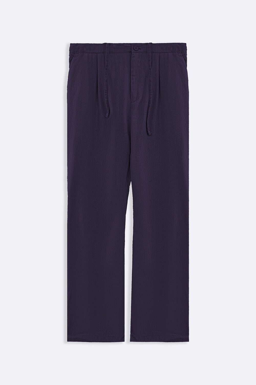 MELANGE NAVY RELAXED TROUSERS