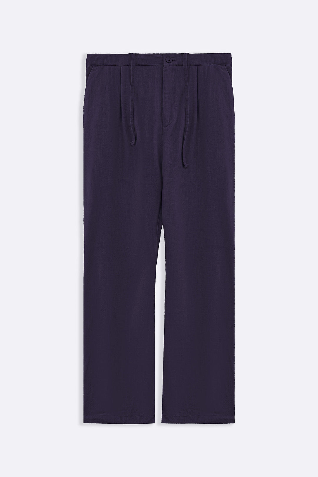 MELANGE NAVY RELAXED TROUSERS