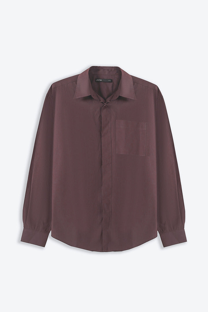 BROWN POPLIN SHIRT