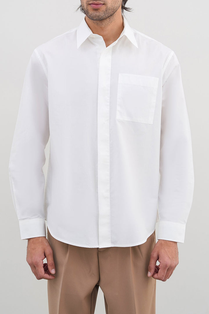 WHITE POPLIN SHIRT