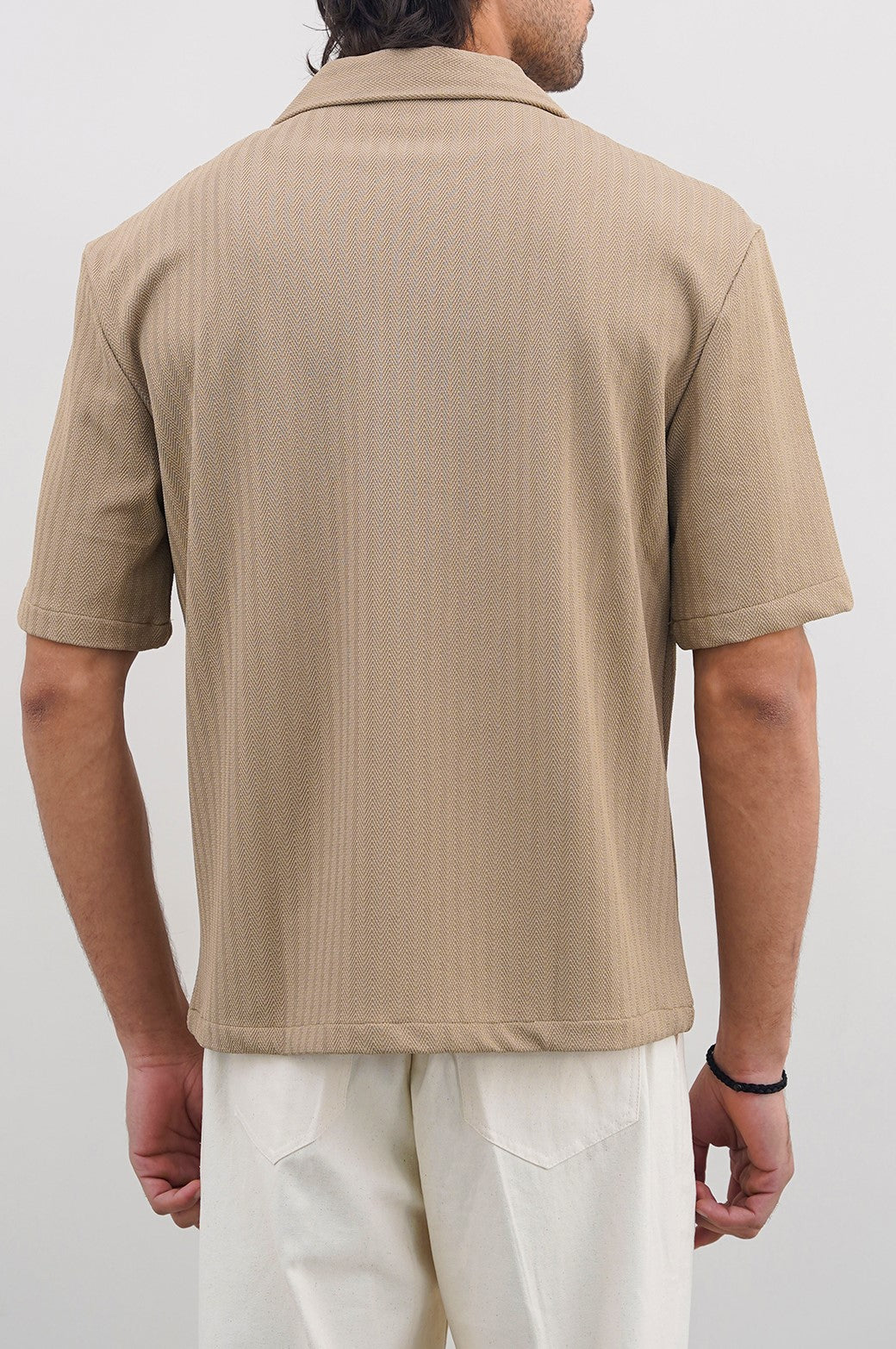 TAUPE TEXTURED SAFARI SHIRT