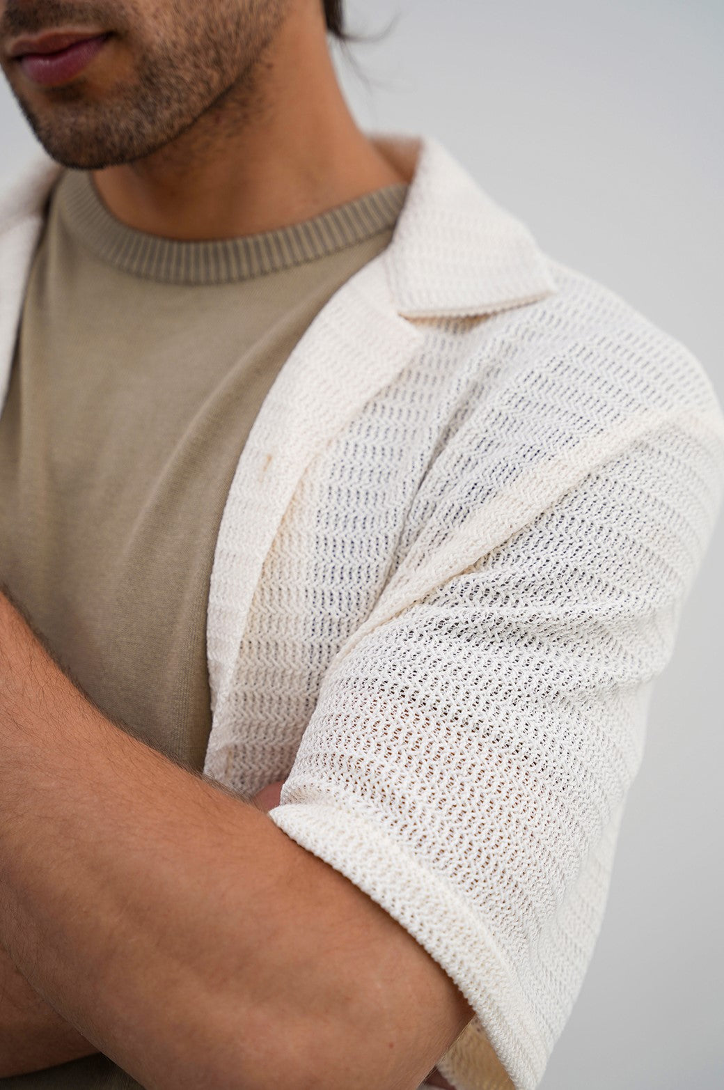 WHITE CROCHET SHIRT