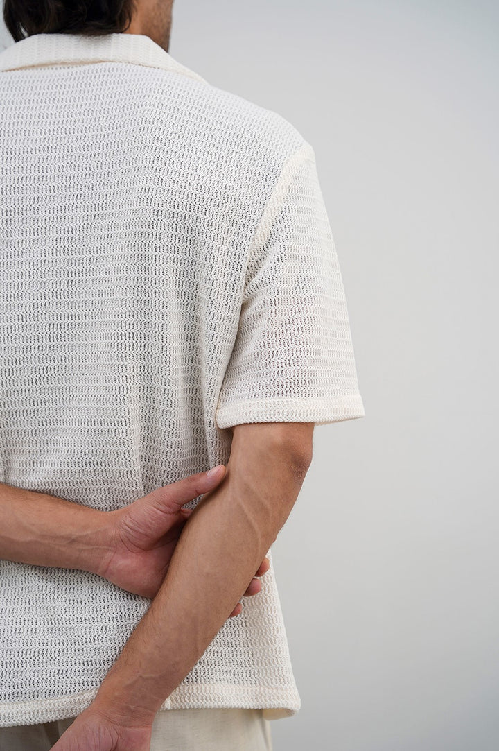 WHITE CROCHET SHIRT