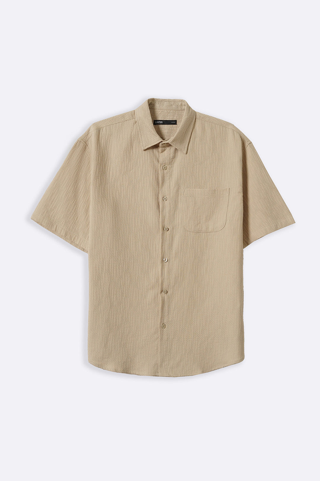 BEIGE JACQUARD COTTON SHIRT