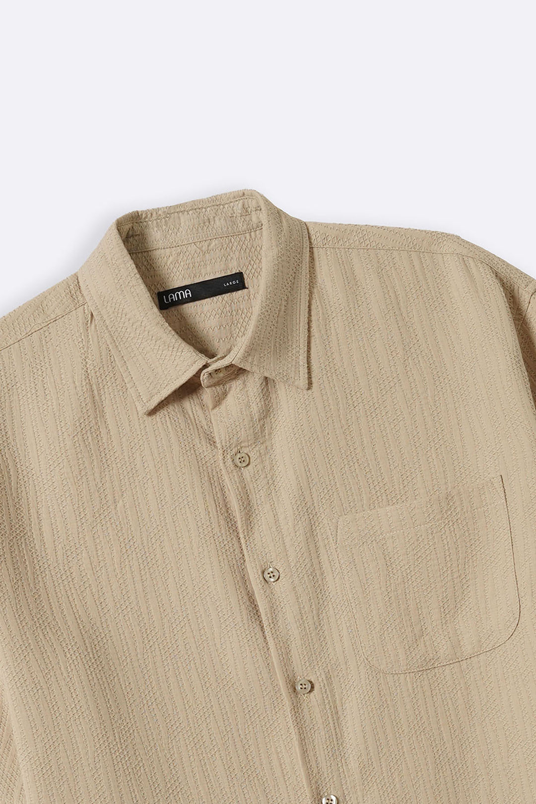 BEIGE JACQUARD COTTON SHIRT