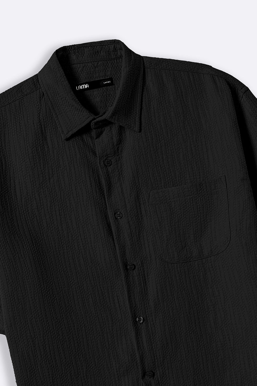 BLACK JACQUARD COTTON SHIRT