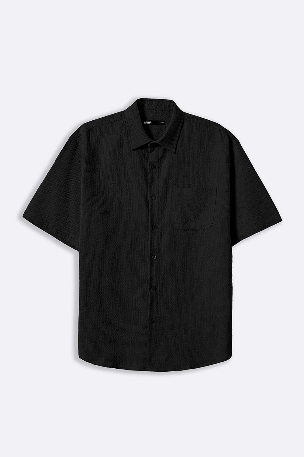 BLACK JACQUARD COTTON SHIRT