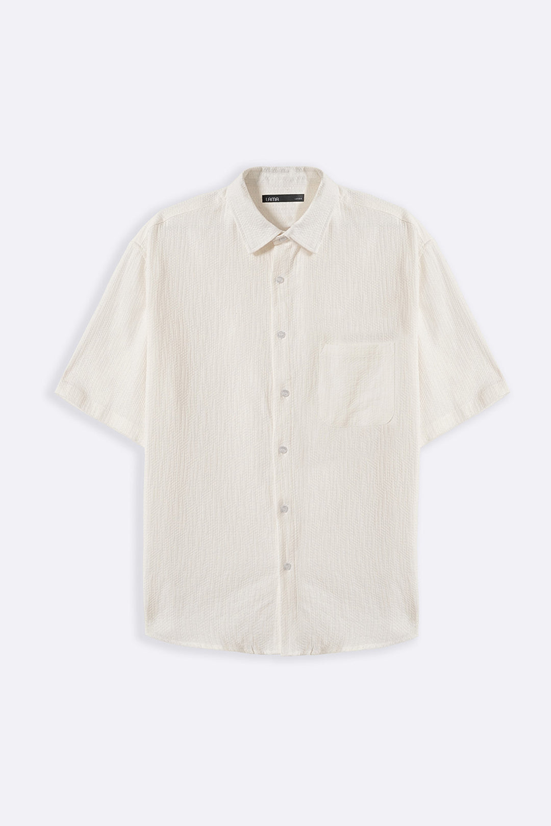 WHITE JACQUARD COTTON SHIRT