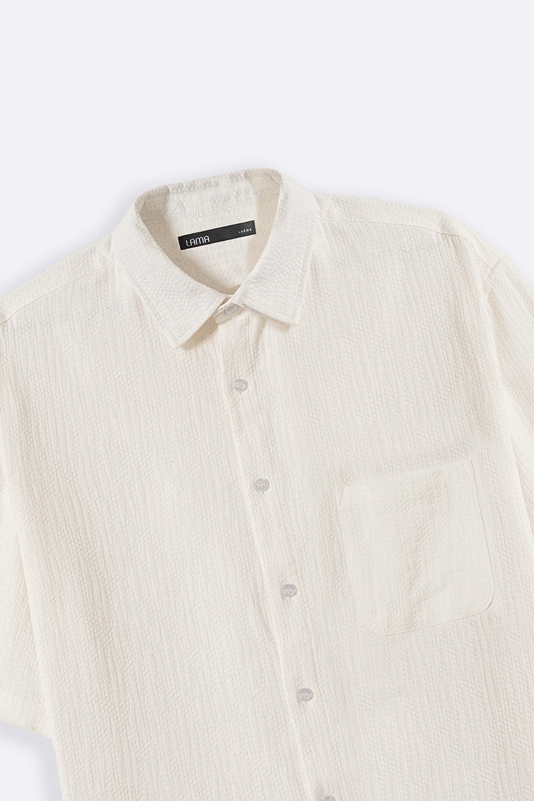 WHITE JACQUARD COTTON SHIRT