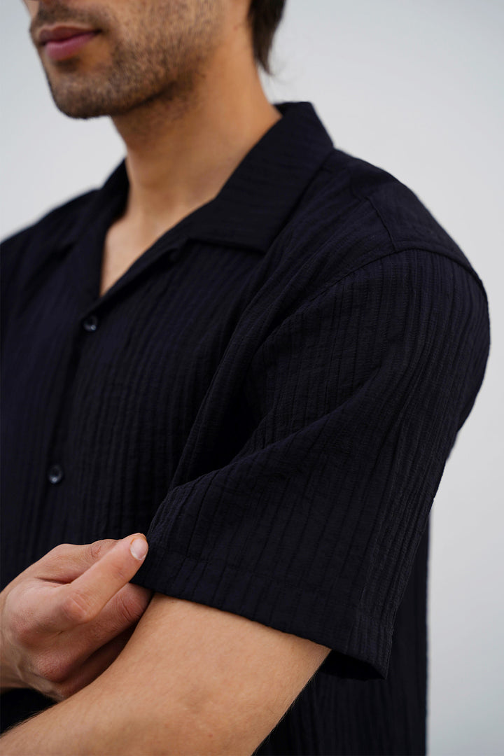 BLACK CACTUS SILK SHIRT