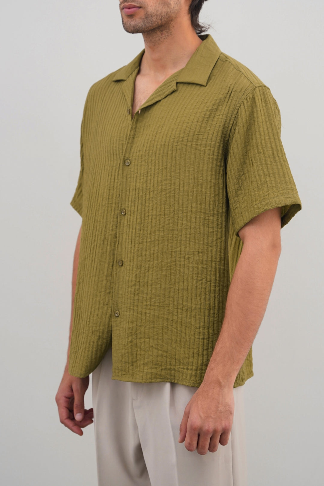 OLIVE CACTUS SILK SHIRT