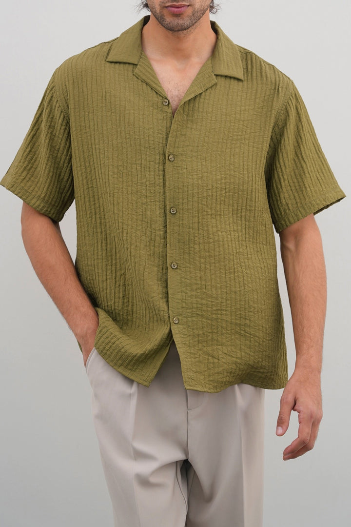 OLIVE CACTUS SILK SHIRT