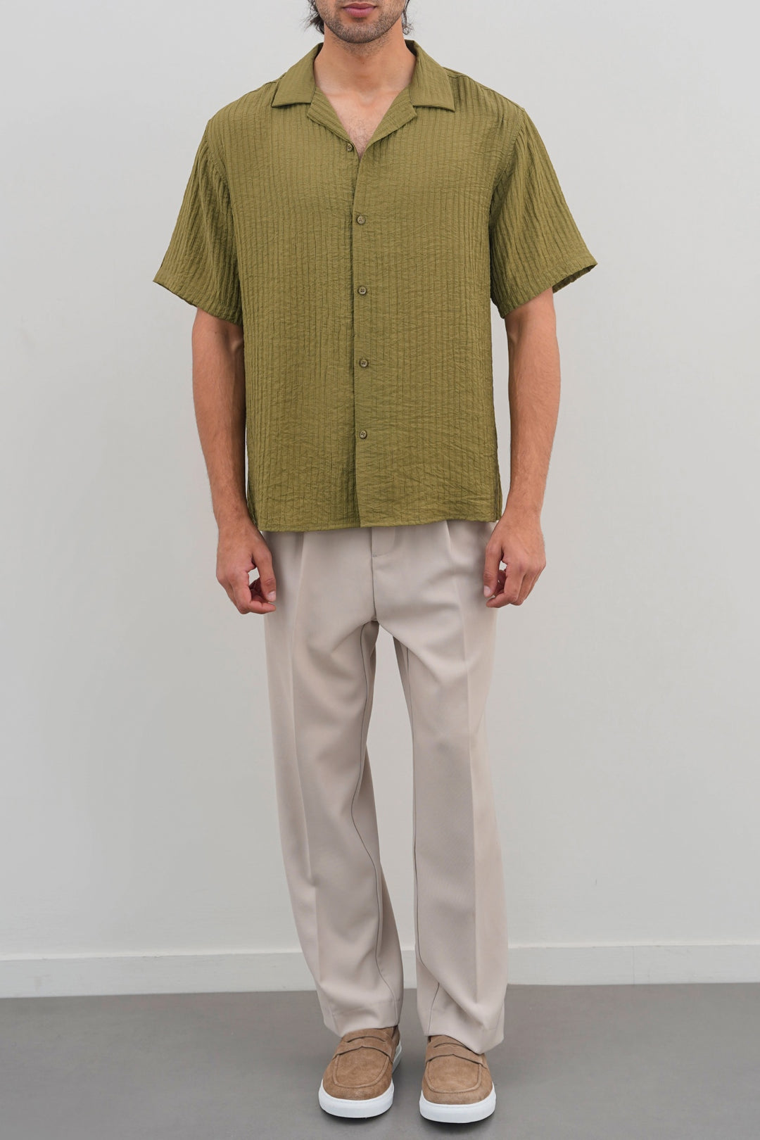 OLIVE CACTUS SILK SHIRT