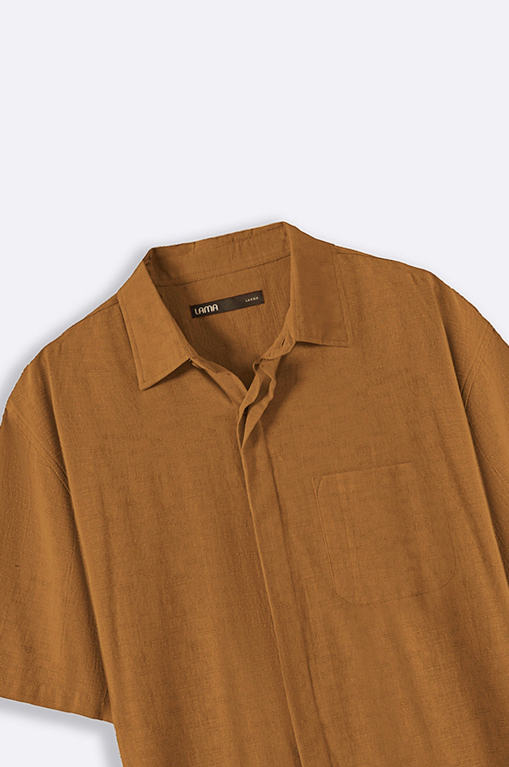 BROWN SLUB TEXTURED SHIRT