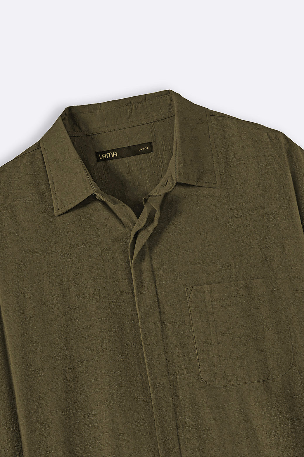 GREEN SLUB TEXTURED SHIRT