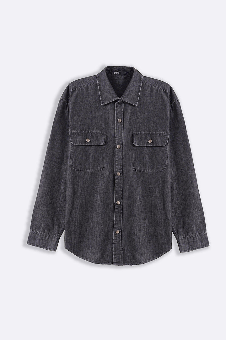 BLACK DENIM SHIRT