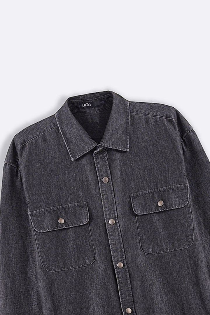 BLACK DENIM SHIRT