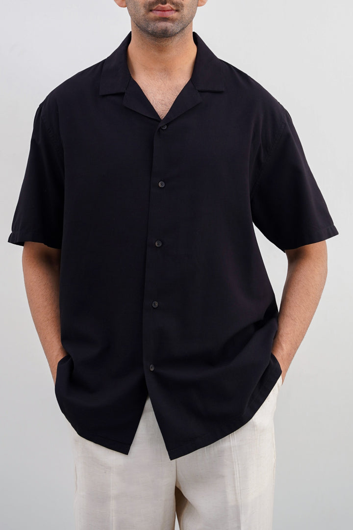 BLACK BASIC SAFARI SHIRT