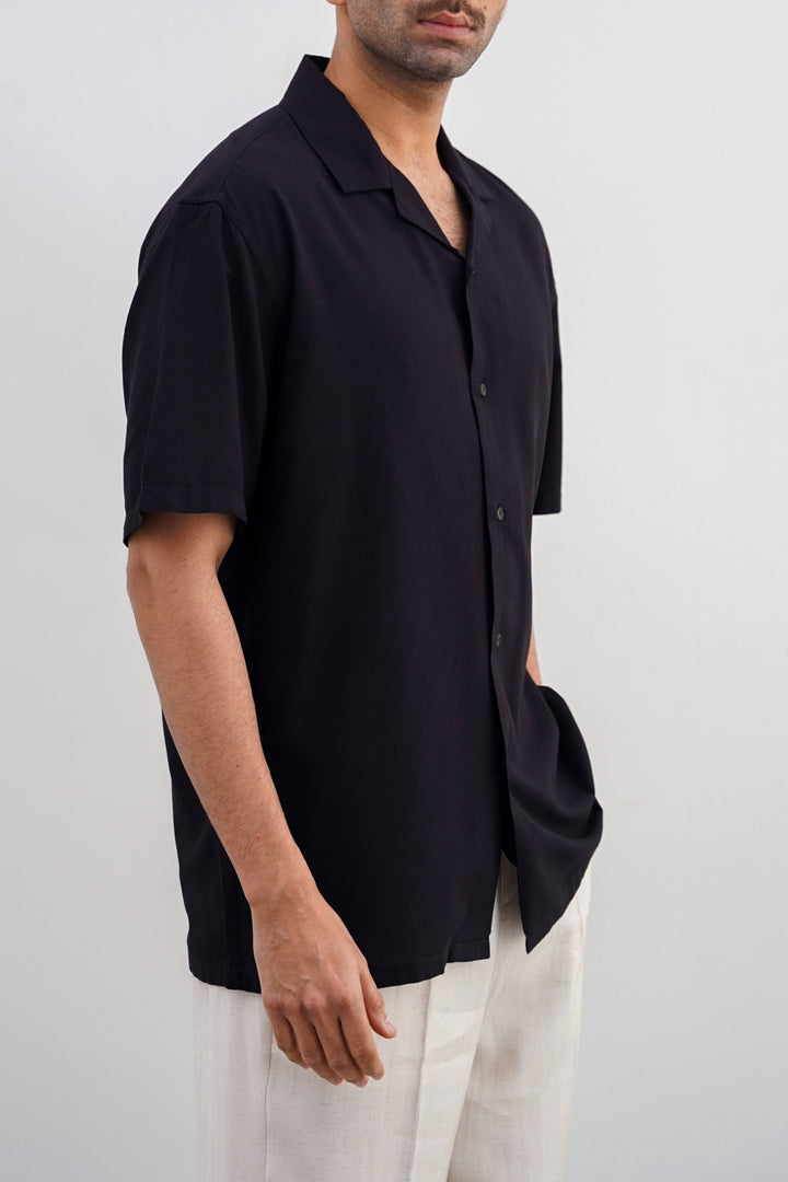 BLACK BASIC SAFARI SHIRT