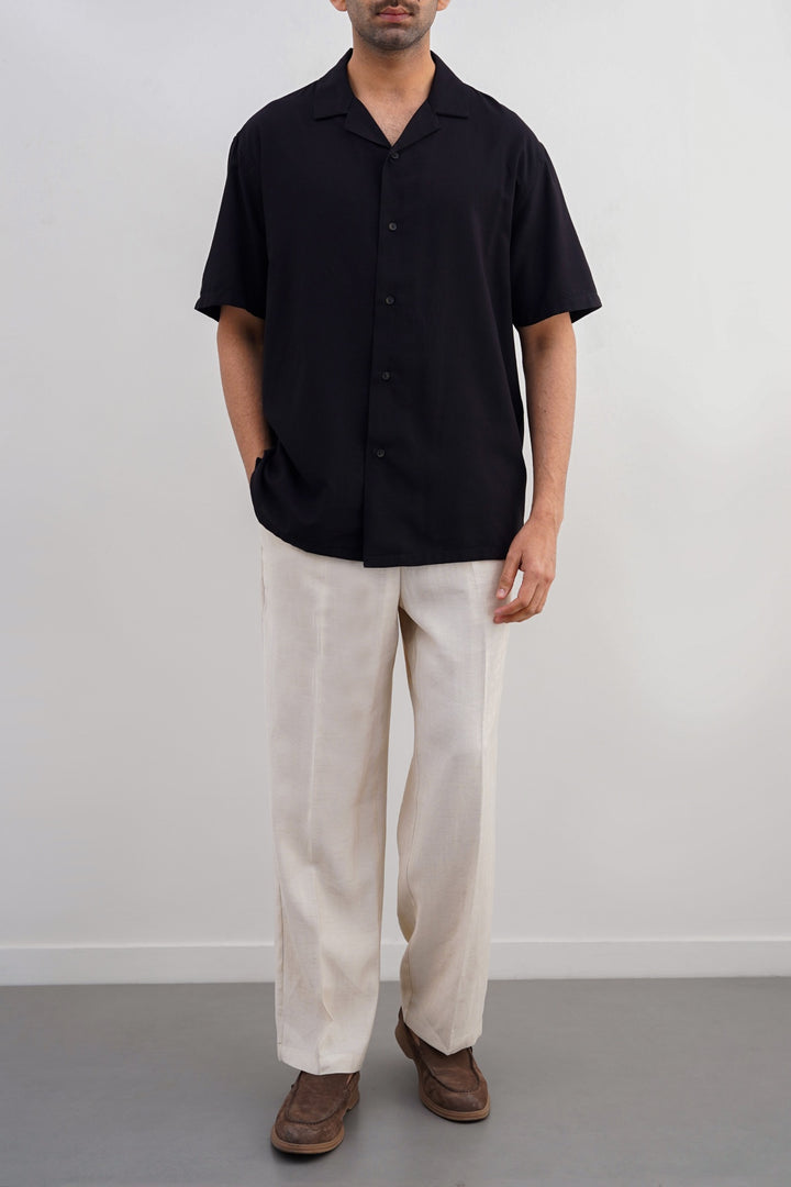 BLACK BASIC SAFARI SHIRT