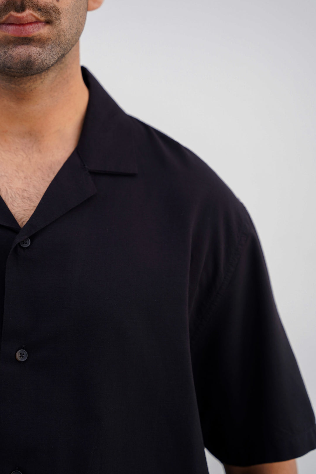 BLACK BASIC SAFARI SHIRT