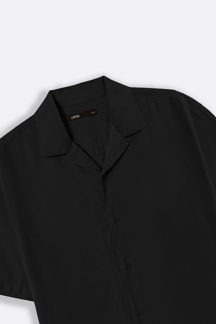 BLACK BASIC SAFARI SHIRT