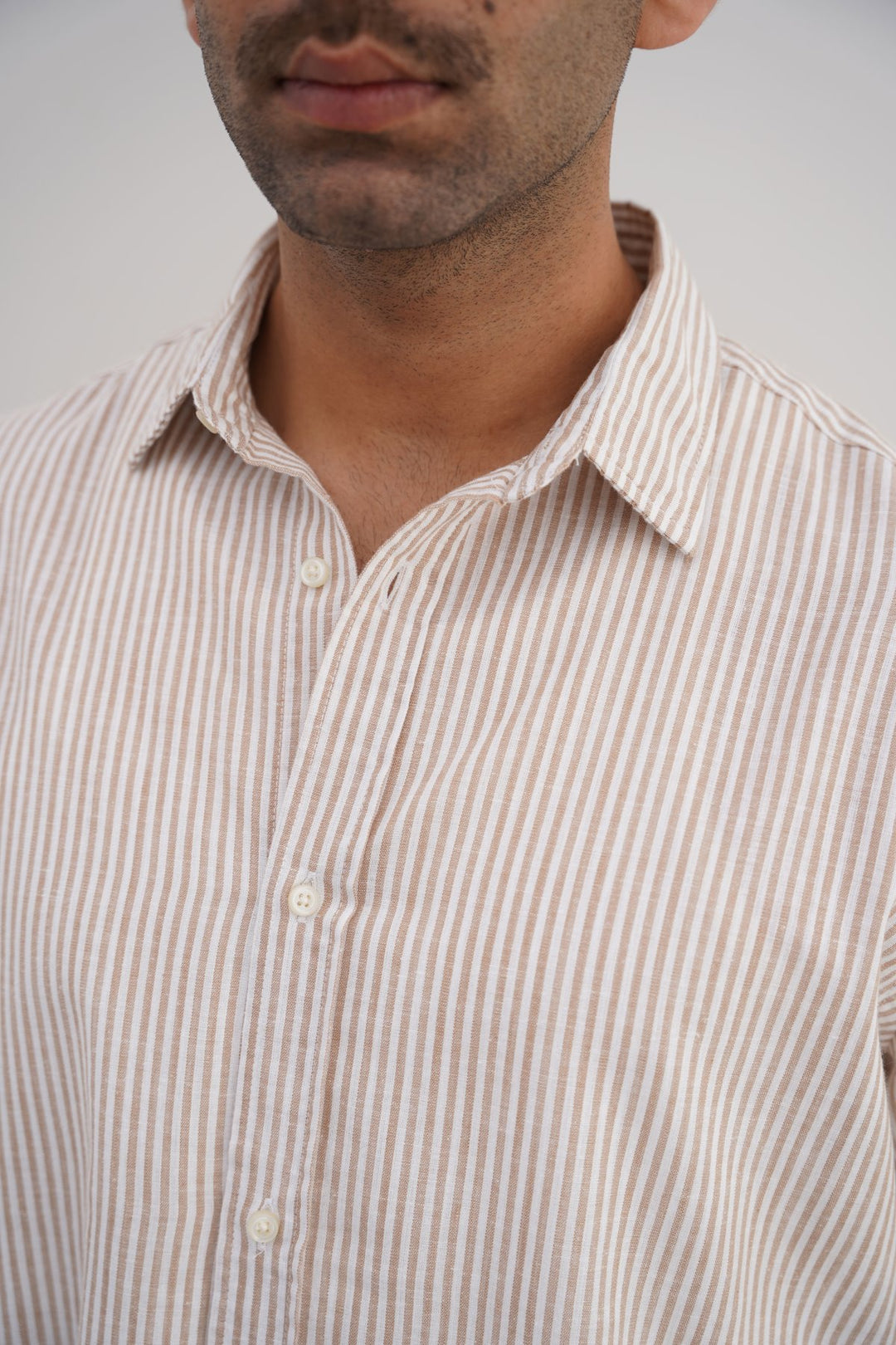 BEIGE SUMMER STRIPED SHIRT