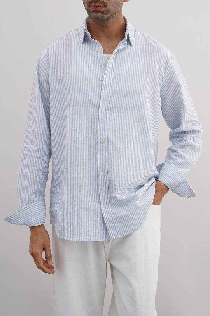 BLUE SUMMER STRIPED SHIRT