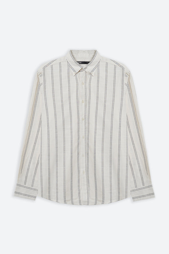 ECRU STRIPED COTTON SHIRT