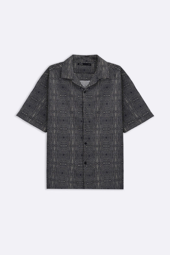 BLACK BATIK SAFARI SHIRT
