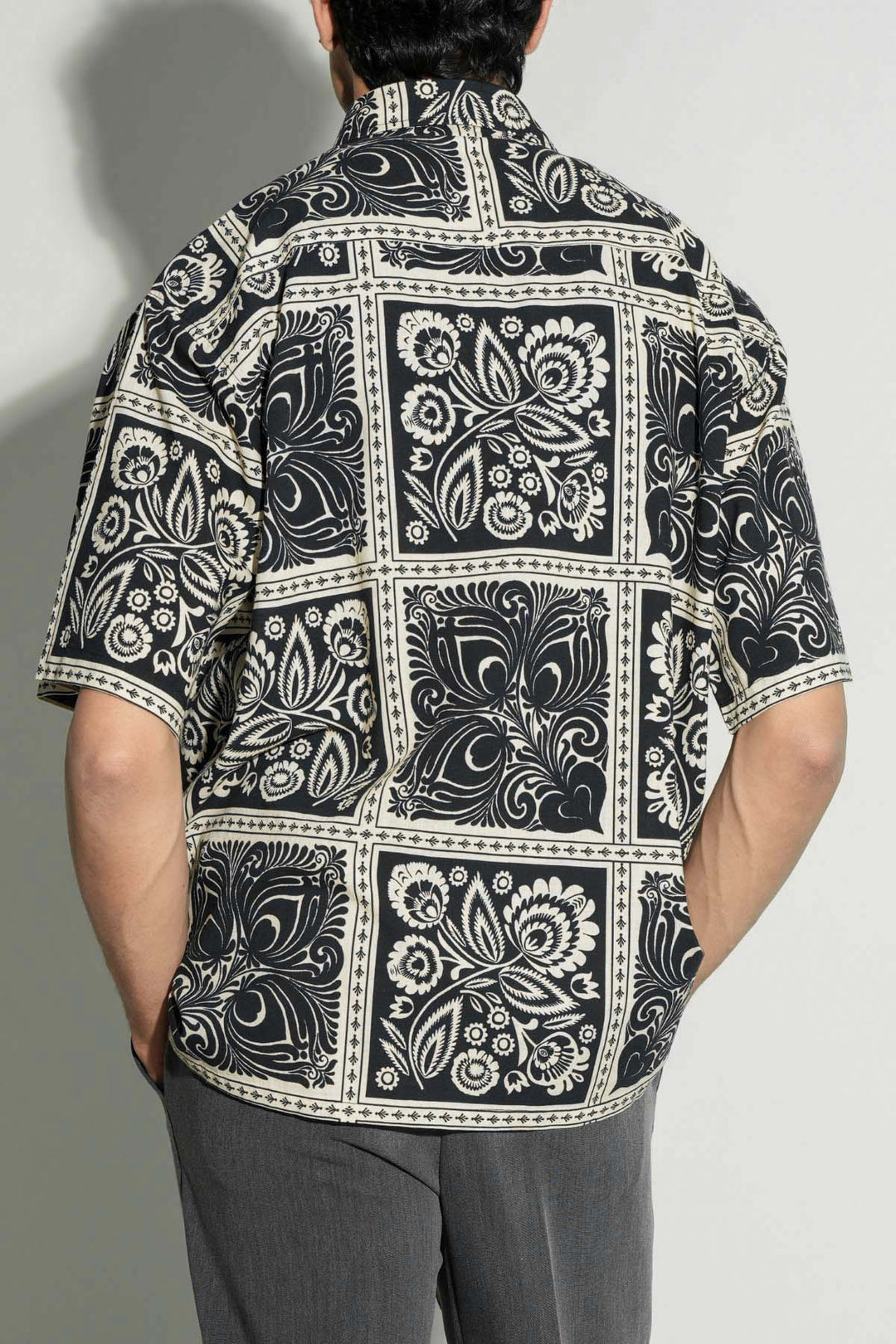 BLACK MONOCHROME RESORT SHIRT