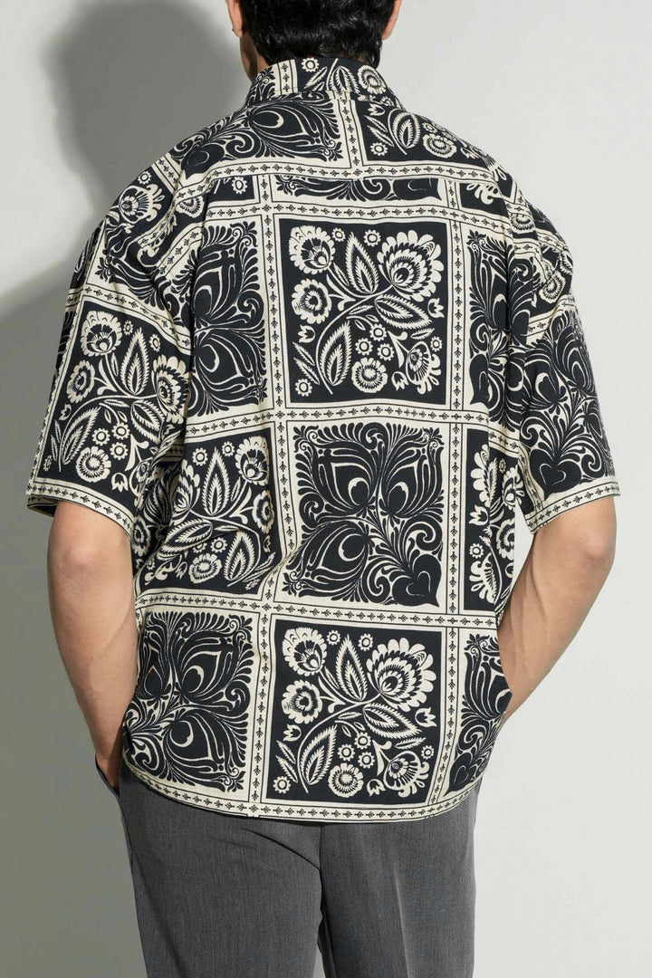 BLACK MONOCHROME RESORT SHIRT