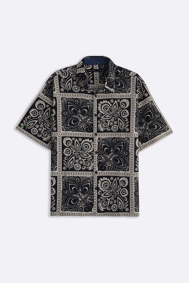 BLACK MONOCHROME RESORT SHIRT