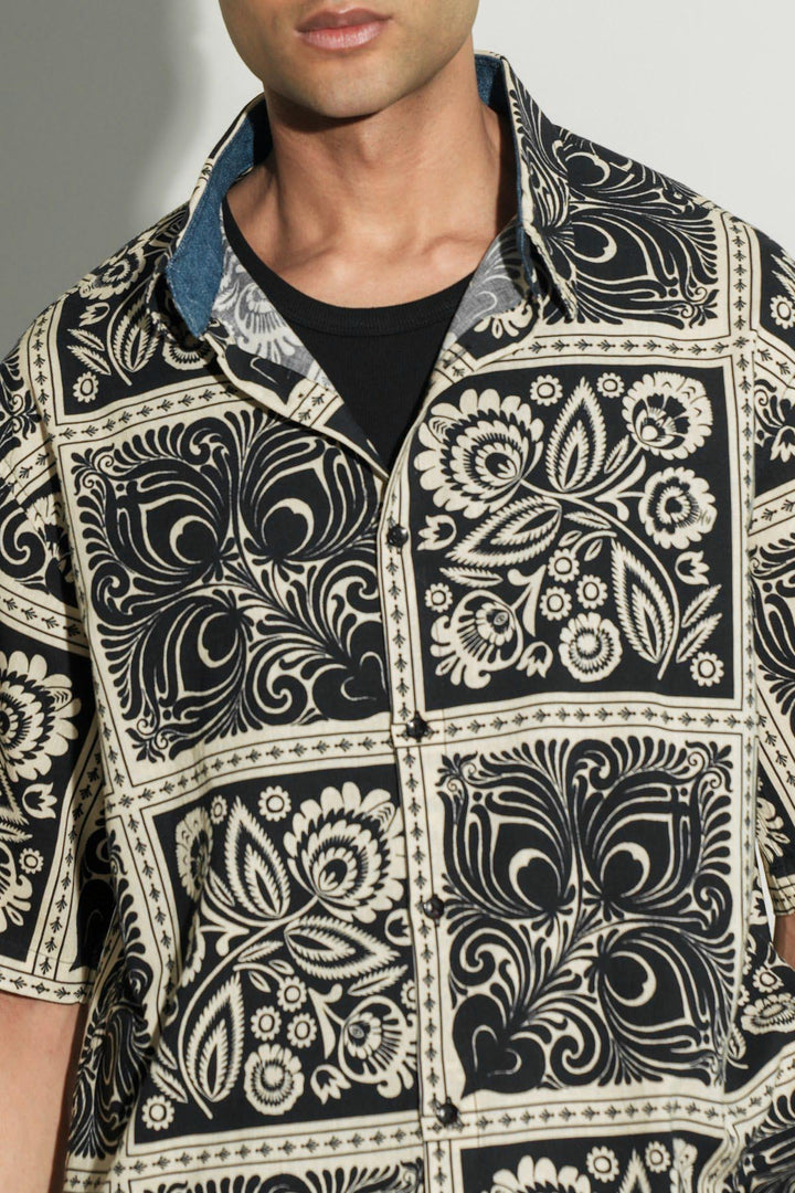 BLACK MONOCHROME RESORT SHIRT