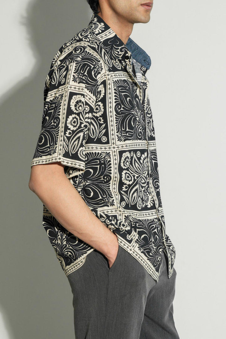 BLACK MONOCHROME RESORT SHIRT