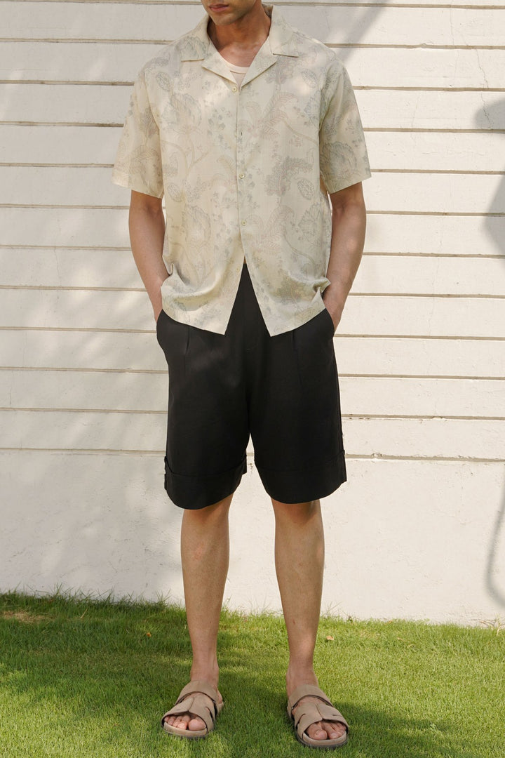 CREAM CHINTZ SAFARI SHIRT