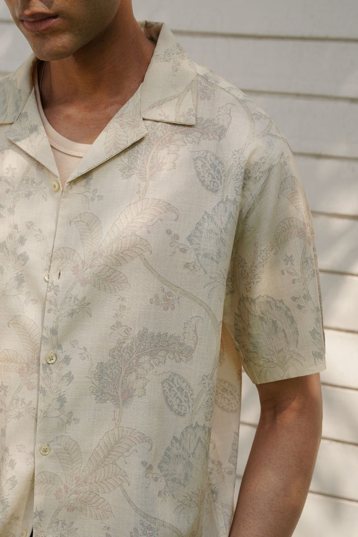 CREAM CHINTZ SAFARI SHIRT