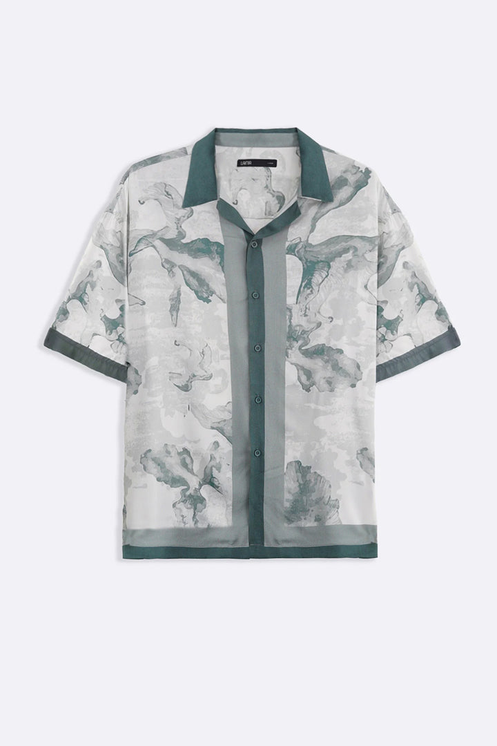 OFF WHITE AQUA FLORA SHIRT
