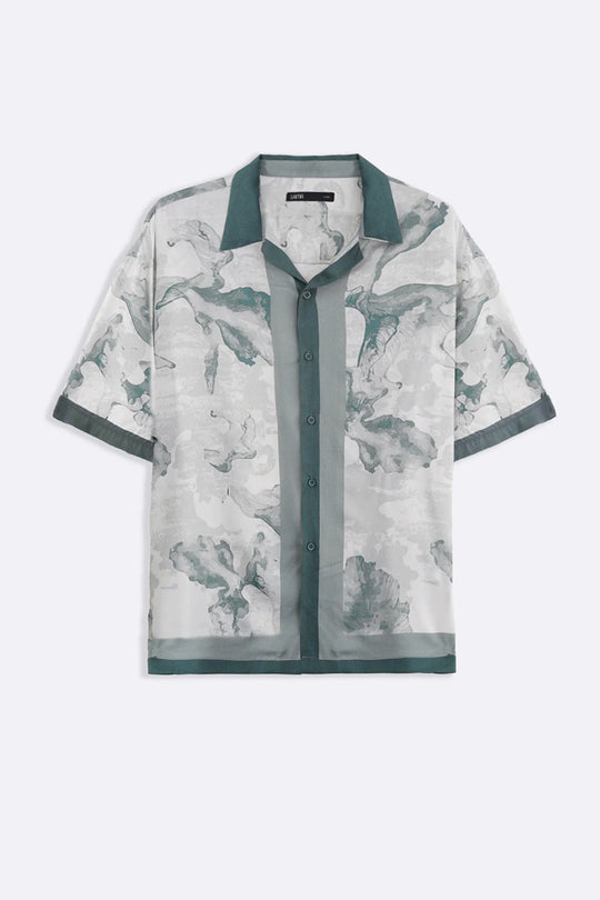 OFF WHITE AQUA FLORA SHIRT