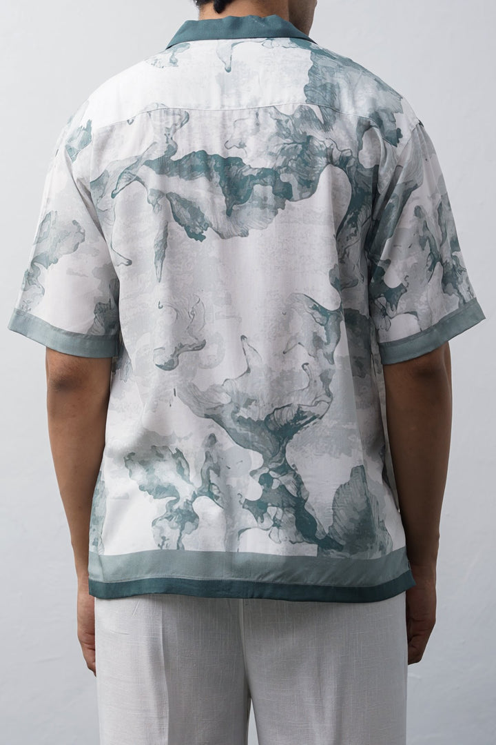OFF WHITE AQUA FLORA SHIRT