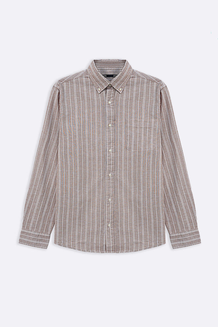 LINEN-BLEND STRIPED SHIRT