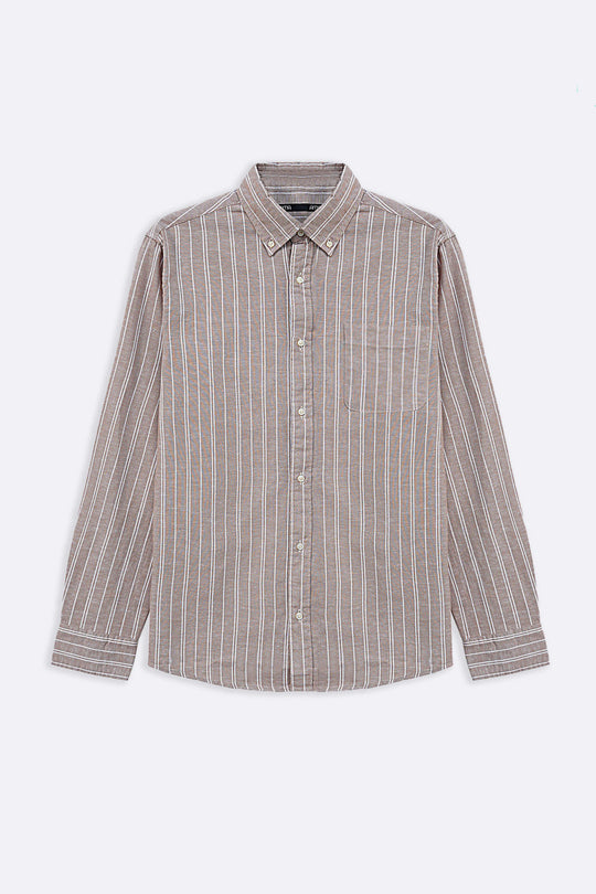 LINEN-BLEND STRIPED SHIRT