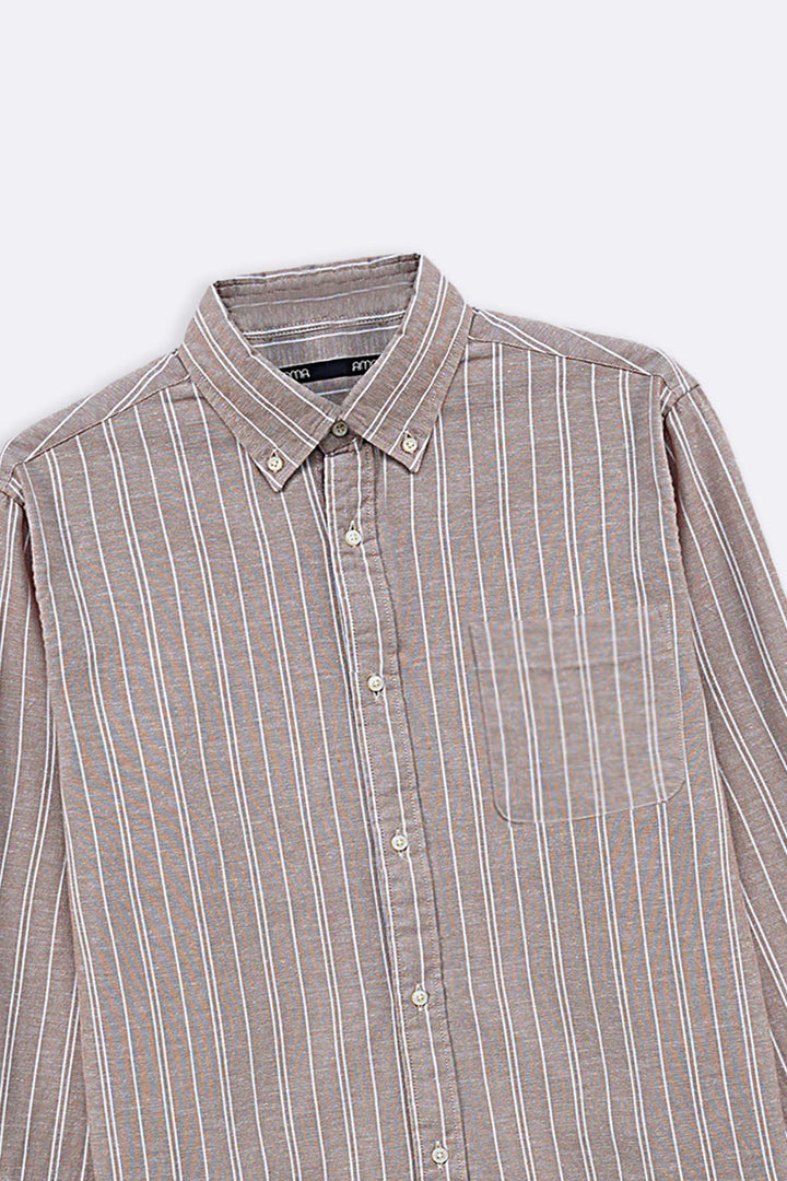 LINEN-BLEND STRIPED SHIRT