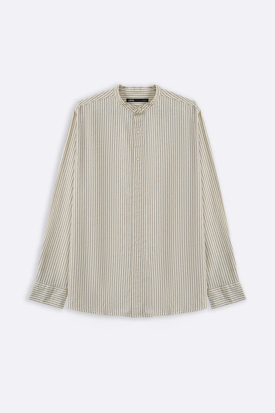 ECRU MANDARIN COLLAR SHIRT