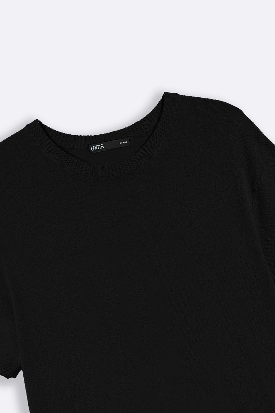 BLACK VISCOSE KNIT TEE