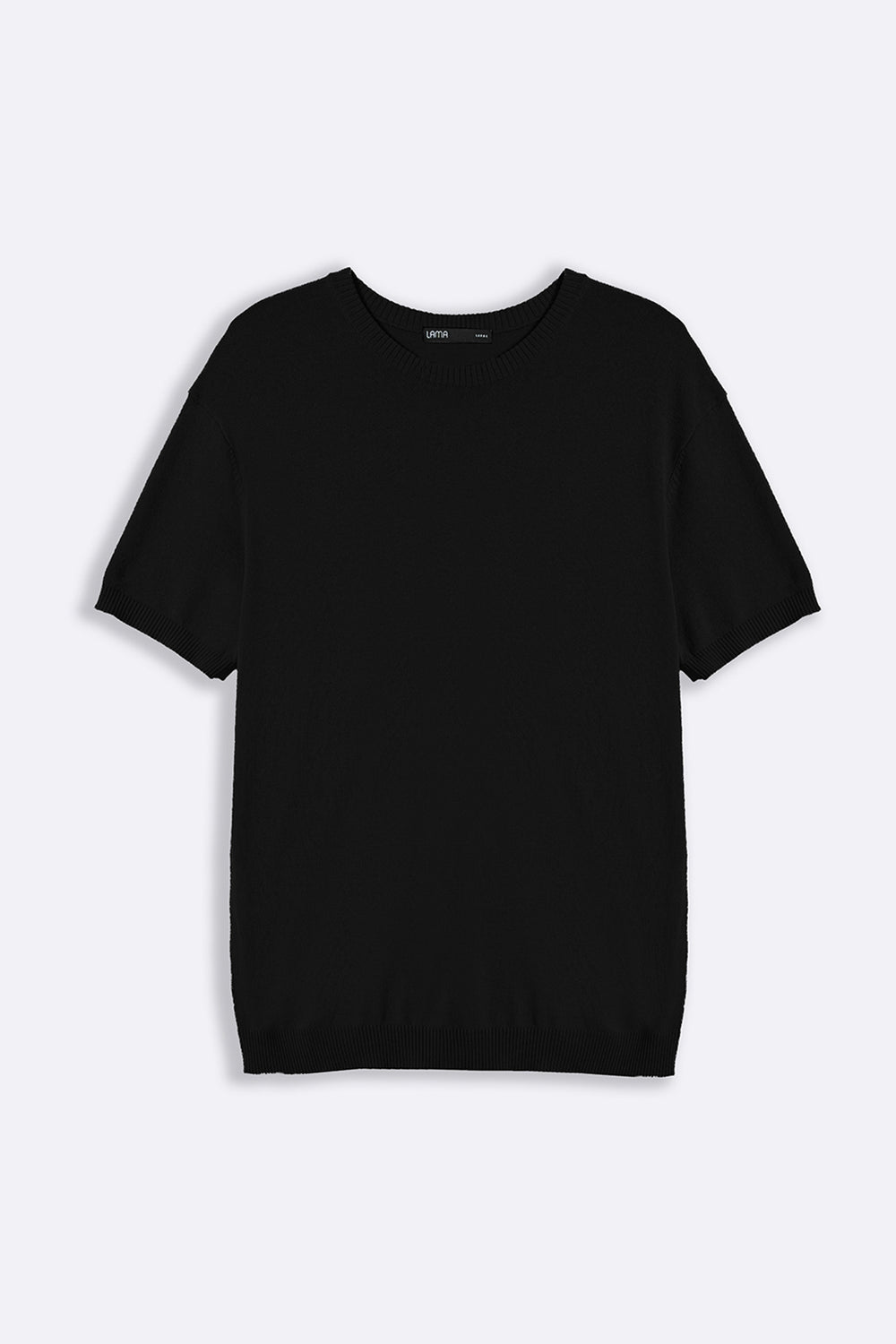 BLACK VISCOSE KNIT TEE